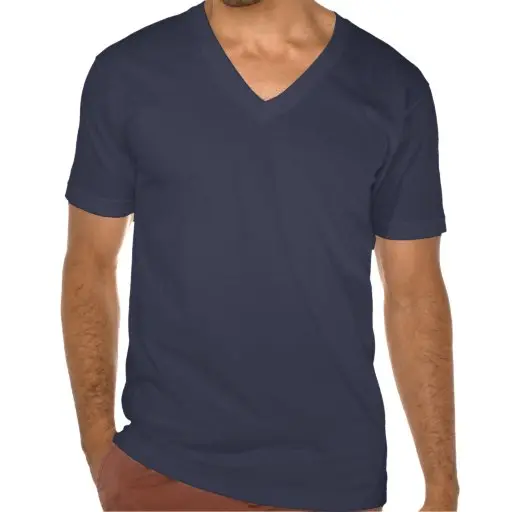 160g Navy V-neck T-shirt