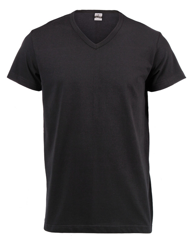 160g Black V-neck T-shirt