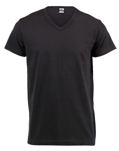 [5VB31] 160g Black V-neck T-shirt (S)